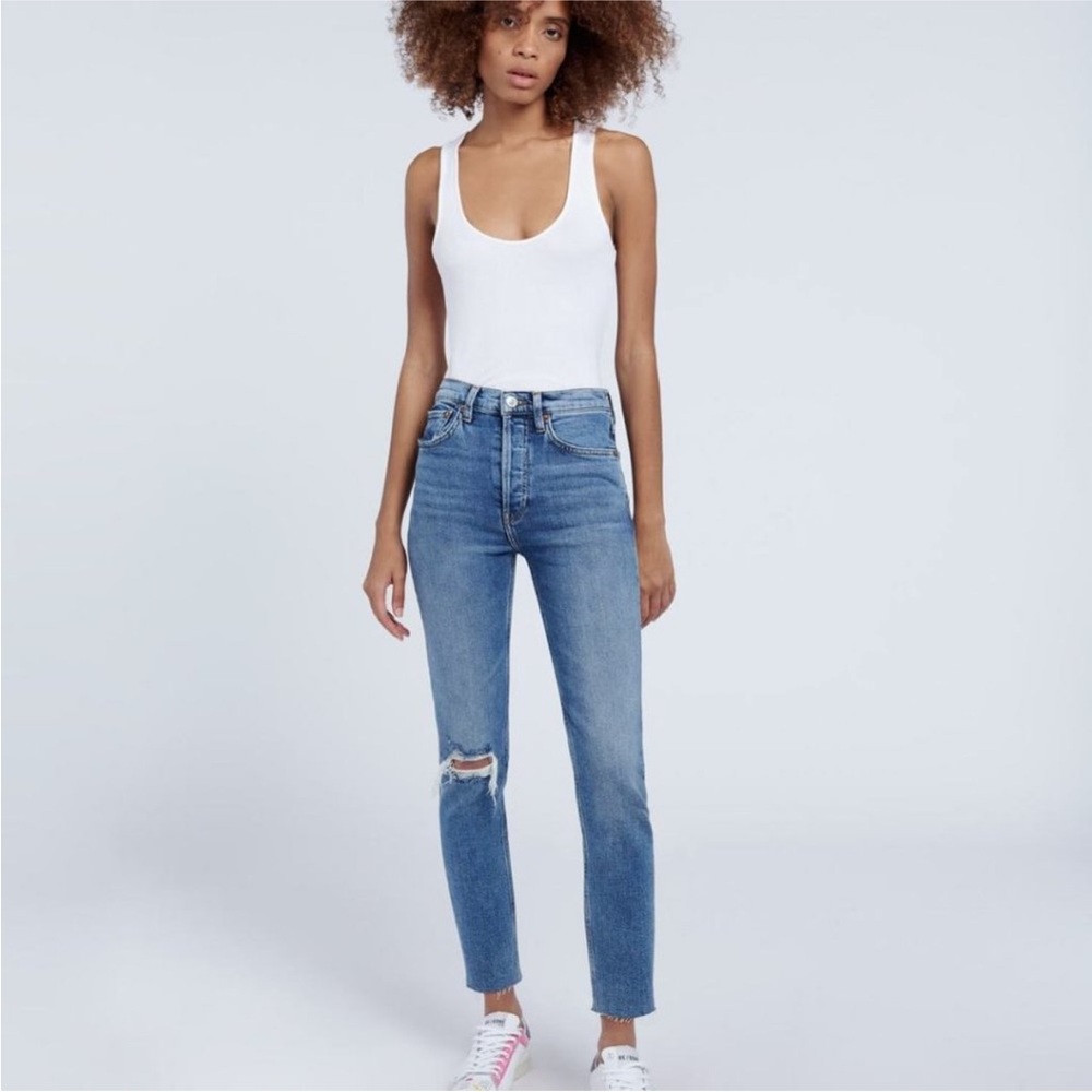 RE/ DONE High Rise Comfort Stretch Ankle Straight